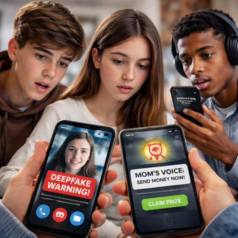 Deepfake and AI manipulation threats targeting young people through fake voice and video messages